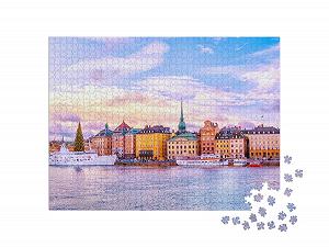 Пазл панорамный puzzleYOU Stockholm Puzzle Collection 1000 элементов Гамла Стан, Старый город Стокгольма, Швеция synthetic.ua - Фото 1