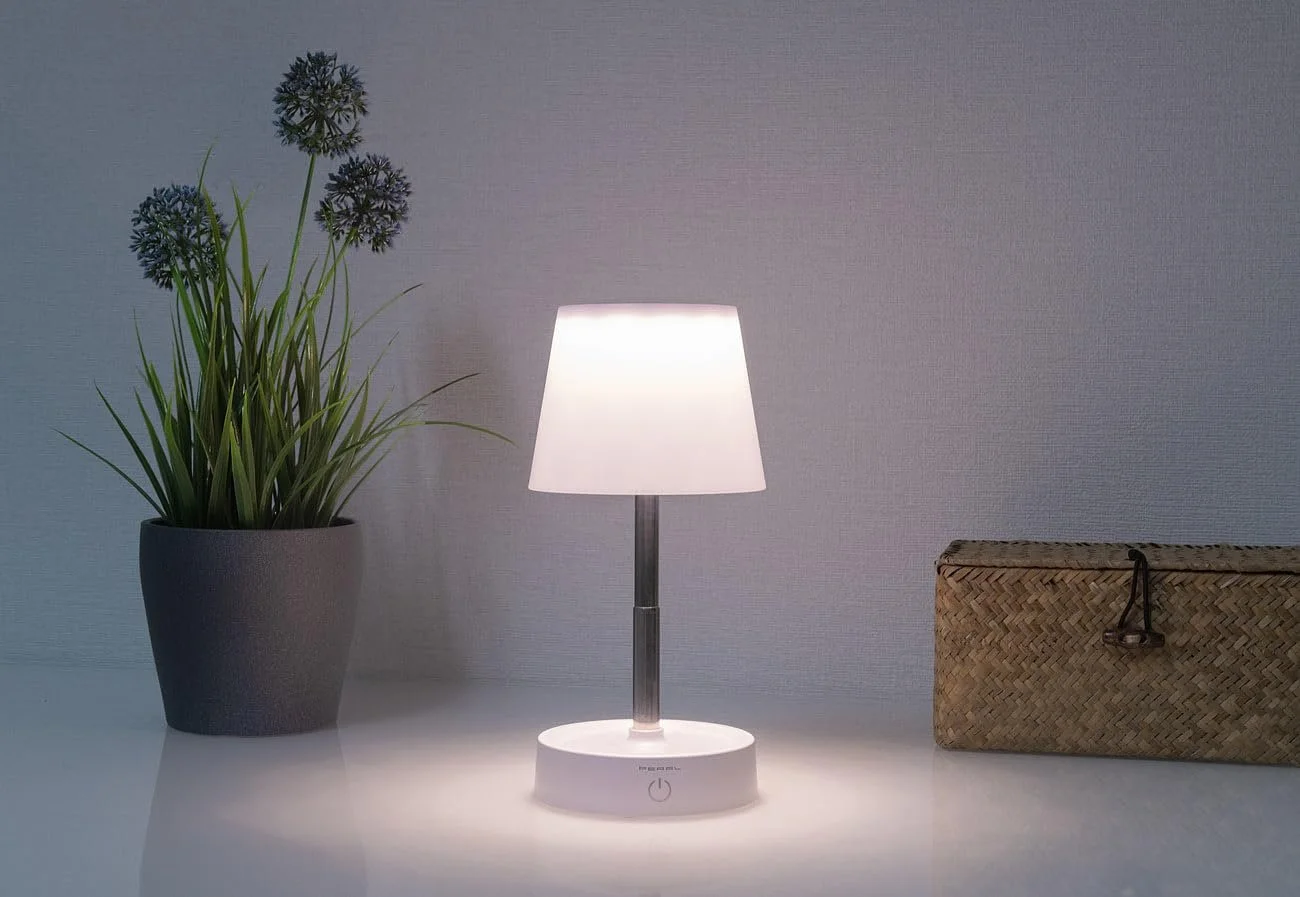 Настільна лампа PEARL Телескопічна Акумуляторна Диммована 80 лм 1200 мАг USB-C Біла, фото №6