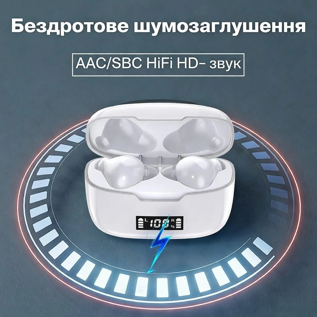 Беспроводные наушники Yoous AP28 / Bluetooth 5.2 / Влагозащита IPX67 / До 30 часов работы от кейса / Белые, фото №3