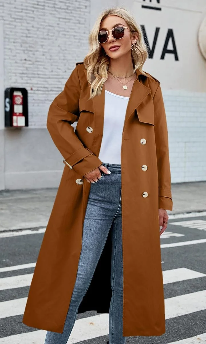 Тренч Feziakuk Женский Длинный Двубортный, фото №4