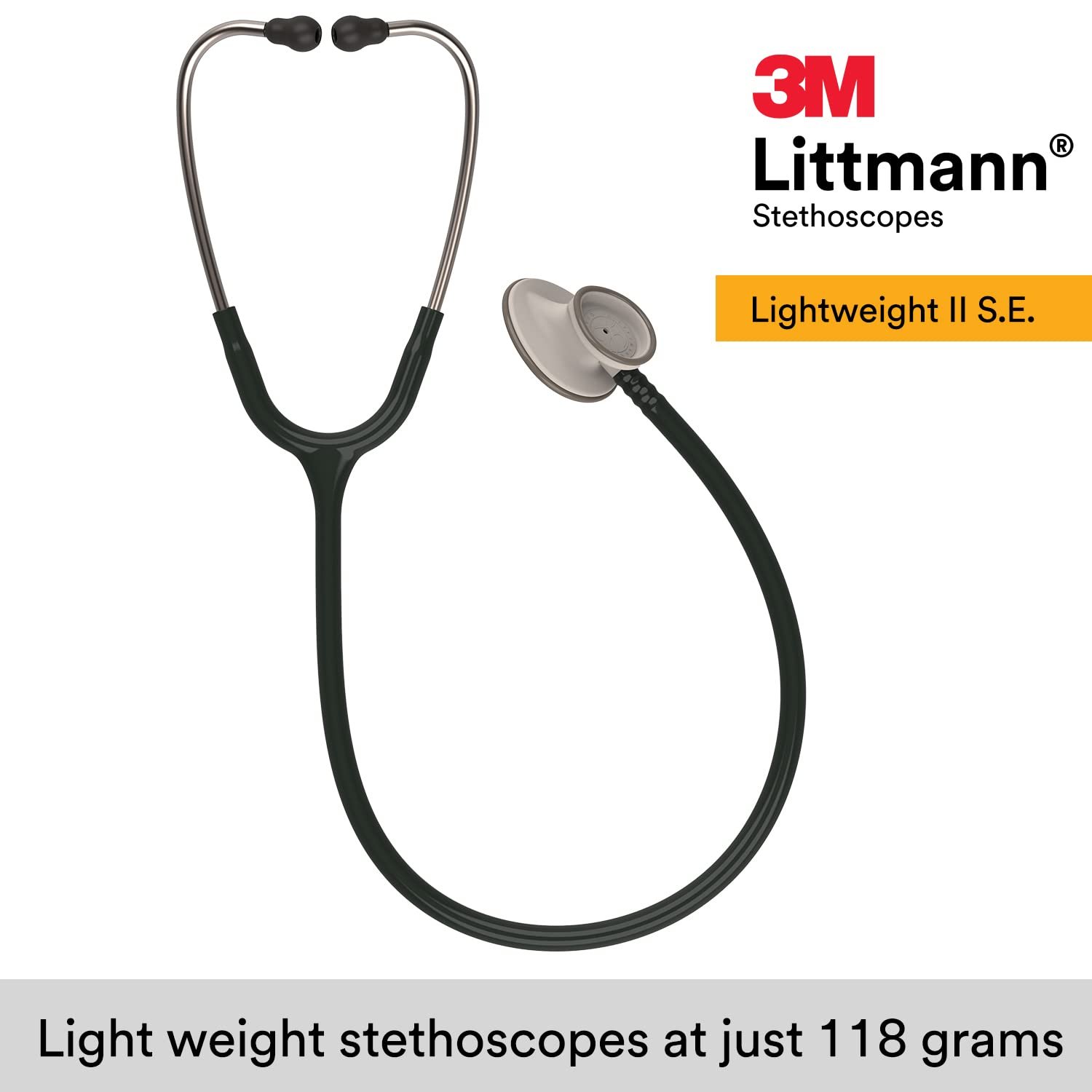 Стетоскоп 3M Littmann Lightweight II S.E. 71см Чорний, фото №2 Стетоскоп 3M Littmann Lightweight II S.E. 71см Чорний, фото №2