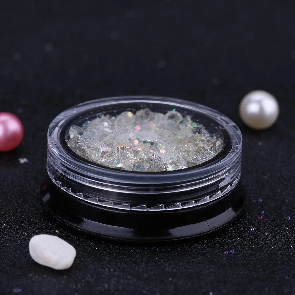 Стразы для ногтей Рождественские, Украшения для ногтей Рождественские сплавные блестки, Наклейки для маникюра, Ювелирные изделия DIY Украшения для ногтей (1# Белый AB + Серебряный сплав), фото №3