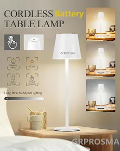 Настільна лампа металева бездротова Touch LED акумуляторна USB C IP54 набір з 2 шт. Modern synthetic.ua - Фото 1