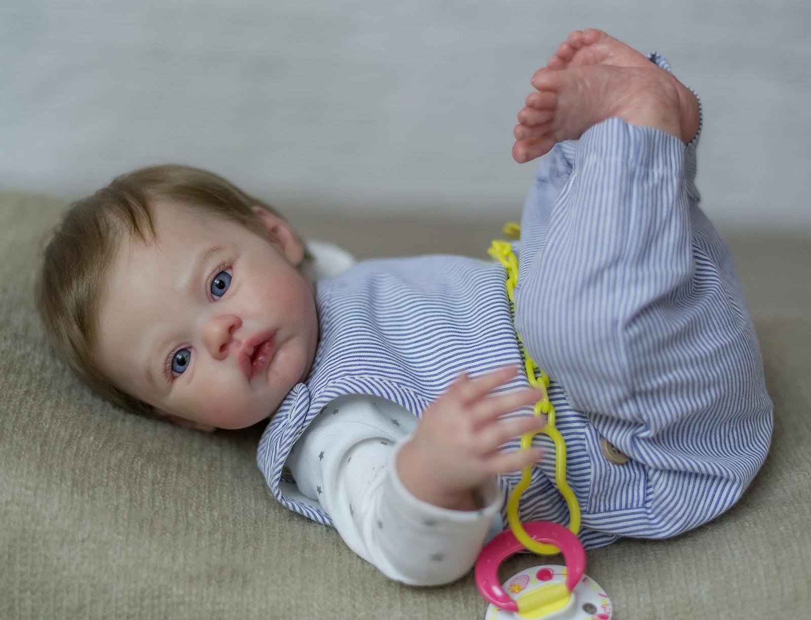 iCradle Reborn 19 дюймов 48 см Reborn Toddler Doll Baby Мягкий виниловый силикон Реалистичная кукла новорожденного Магнитная пустышка Игрушка Подарок на день рождения, фото №8