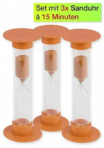 Набір пісочних годинників TimeTex 61946 (3 шт.) 15 хвилин 14,5 см Помаранчевий eye synthetic.ua - Фото 1