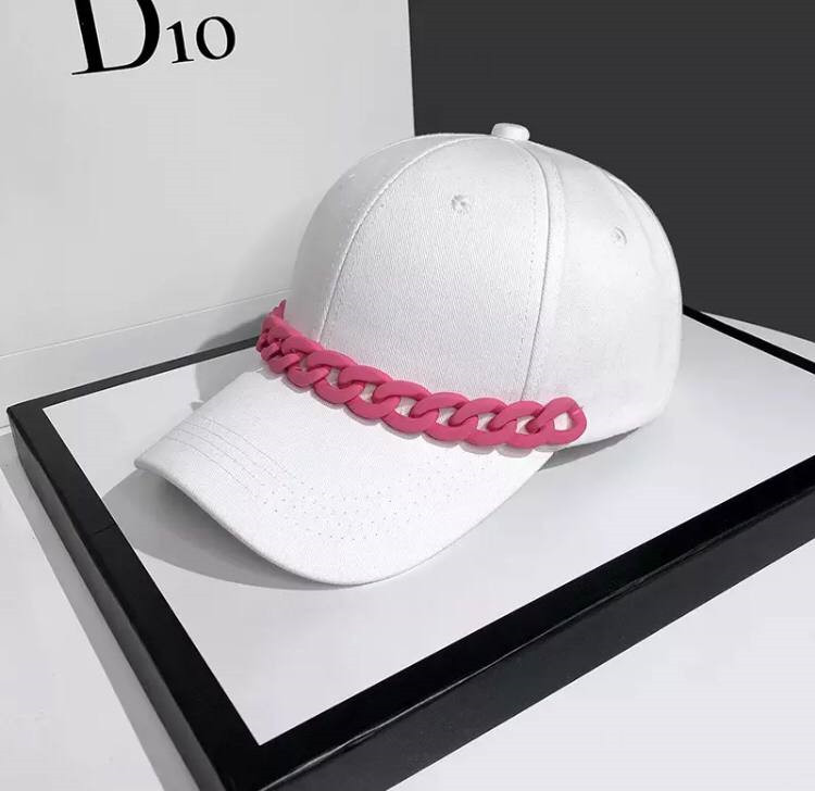 Кепка-бейсболка с цепочкой 8434 белая, фото №1