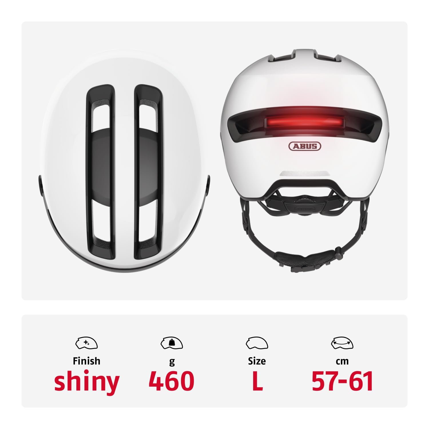 Шолом ABUS City HUD-Y ACE з козирком та магнітною перезаряджуваною LED підсвіткою, фото №3