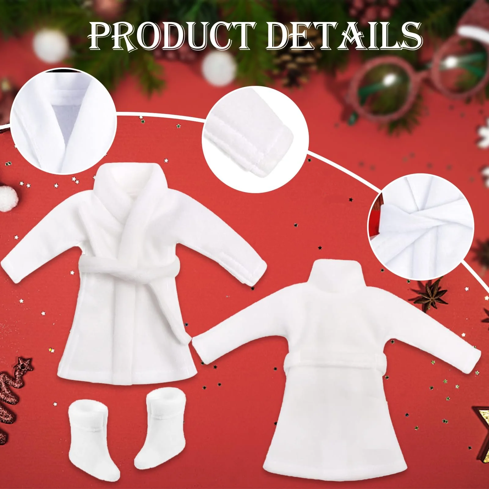 Набор Рождественский эльф Халат Белый, фото №3