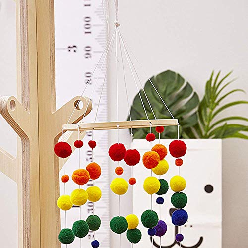 Мобиль Moonvvin для детских кроваток Felt Ball Wind Chime Bed Bell Rattle Toy Hanging Ornaments Photo Props, фото №3