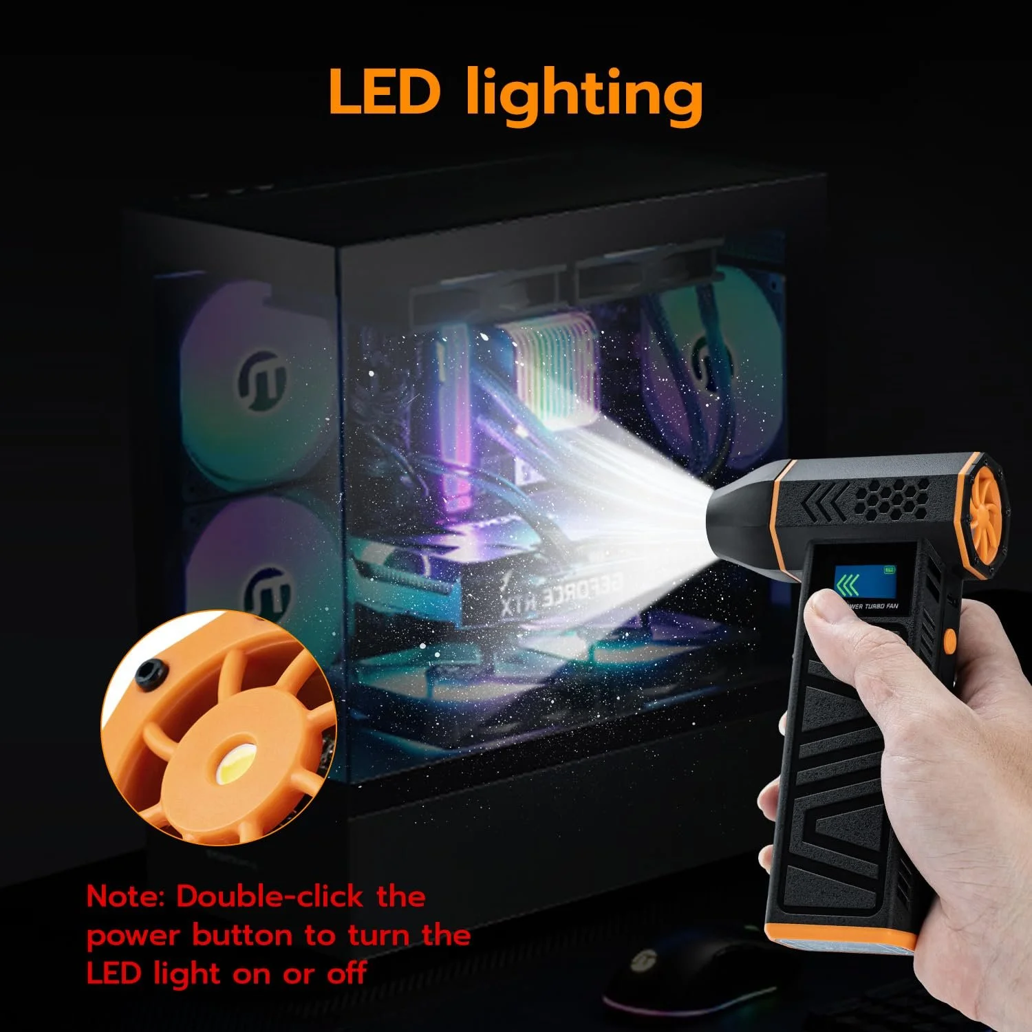 Электрическая воздуходувка Mcbazel 130000 RPM 4 скорости LED, фото №3 Электрическая воздуходувка Mcbazel 130000 RPM 4 скорости LED, фото №3