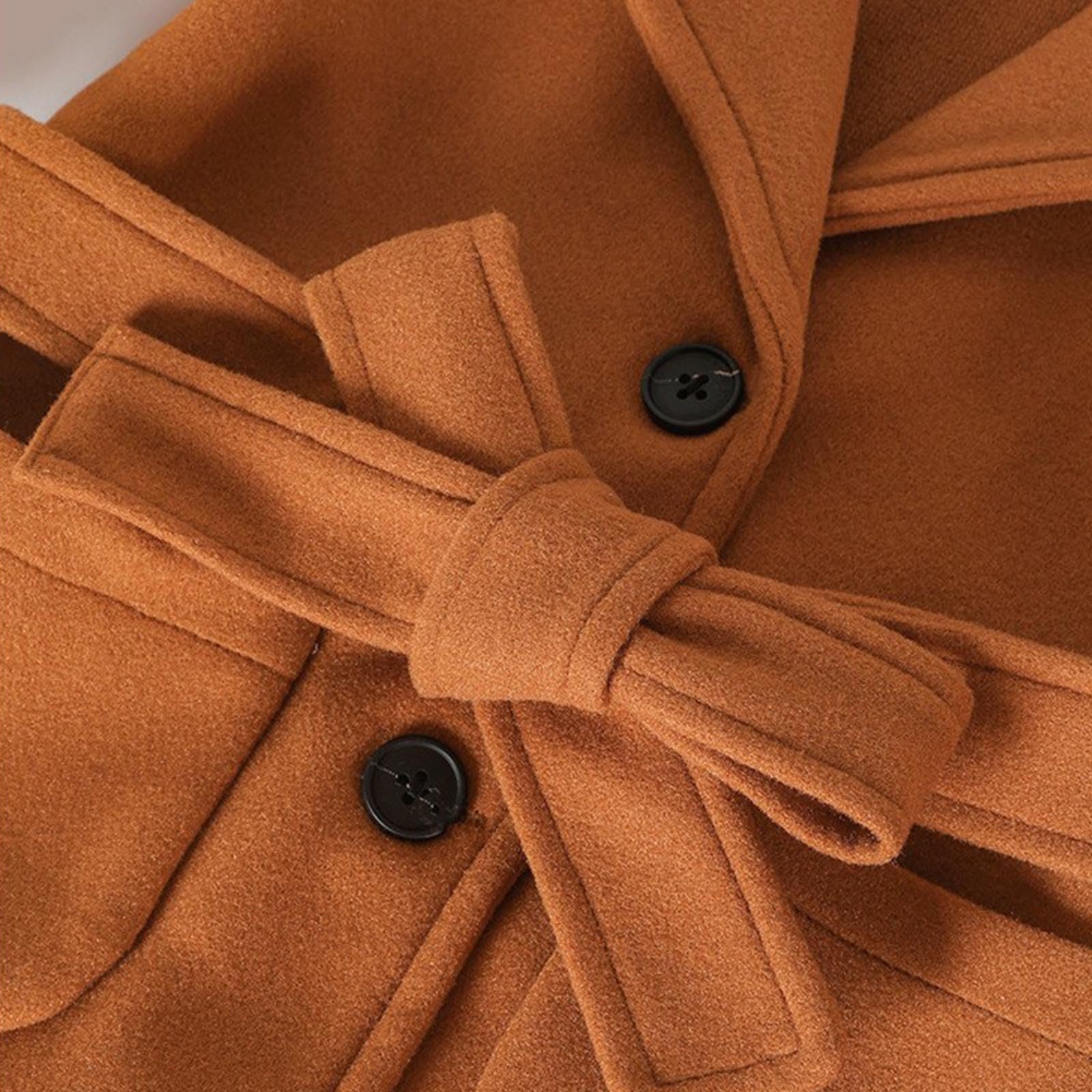 Пальто Ybing Довге Однотонне Тренч Slim Fit Вітровка з поясом ґудзиками, фото №5