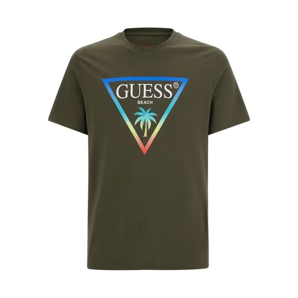 Мужская футболка Guess - Basic Logo Triangle Tee (SS CN BASIC LOGO TRIANGLE) Оливковый - M, фото №6 Мужская футболка Guess - Basic Logo Triangle Tee (SS CN BASIC LOGO TRIANGLE) Оливковый - M, фото №6