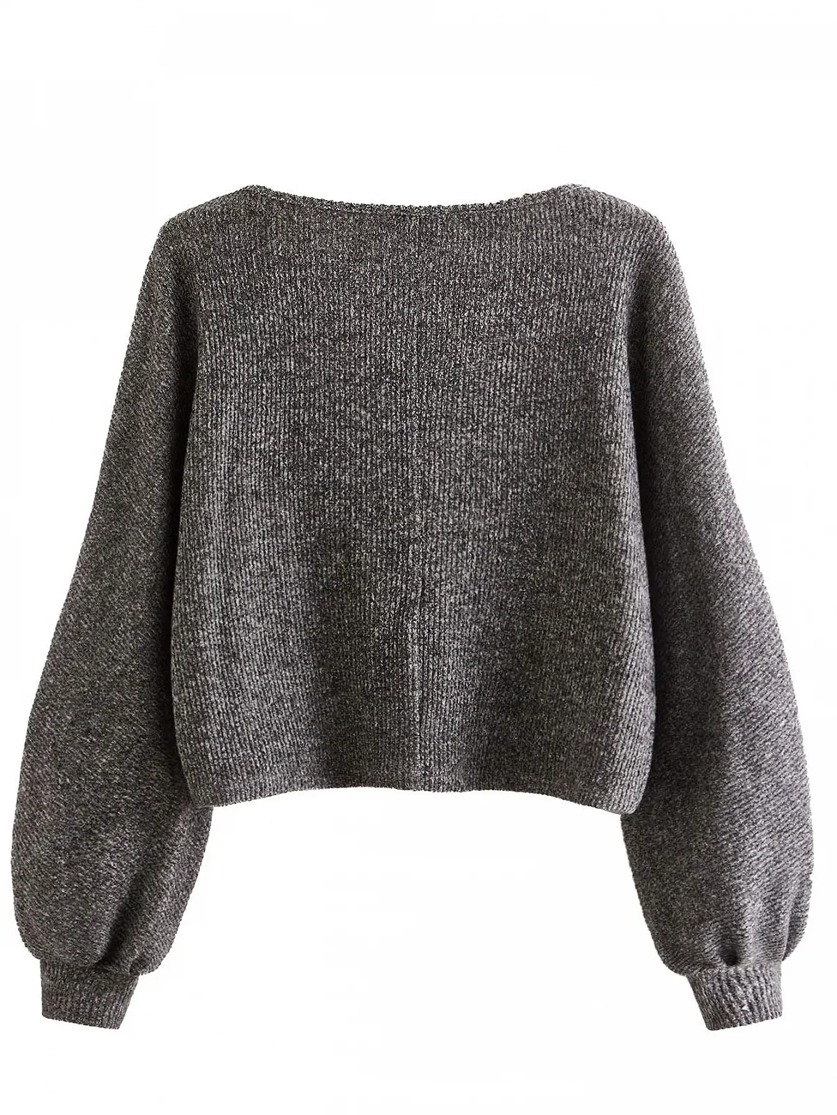 Футболка SweatyRocks Женская Повседневная В рубчик, вязаная, с рукавом реглан, длинным рукавом, укороченный топ, фото №2