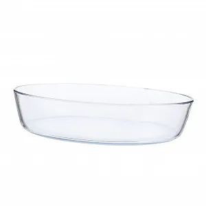 Форма для запікання BESTYASH скляна термостійка овальна 1,6 л прозора - Фото 1