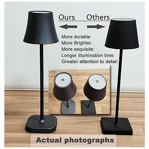 Настільна лампа LED Wireless Battery 5400 mAh Чорна synthetic.ua - Фото 1