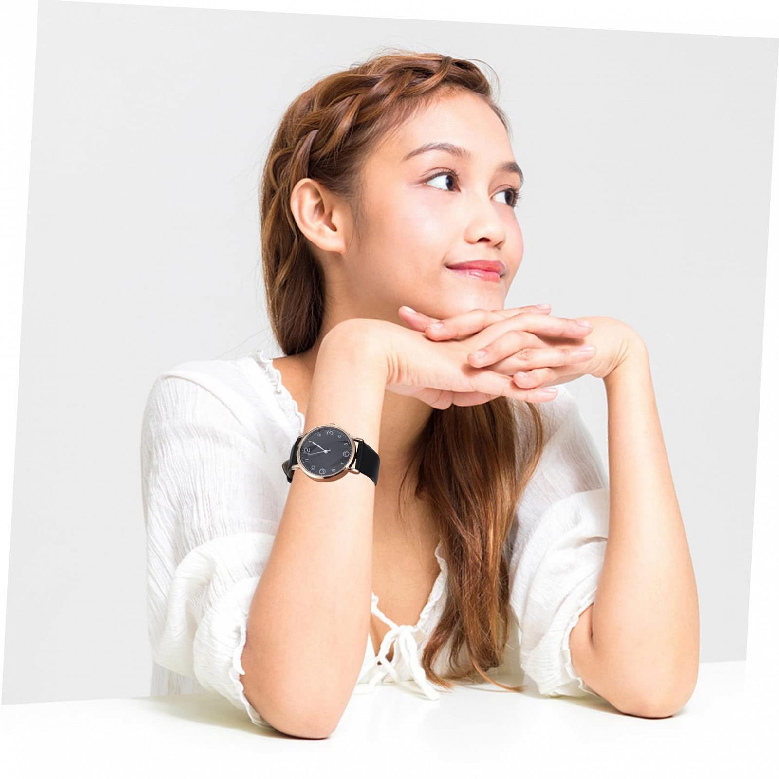 Жіночий годинник Healvian, бежевий, сріблястий, фото №6