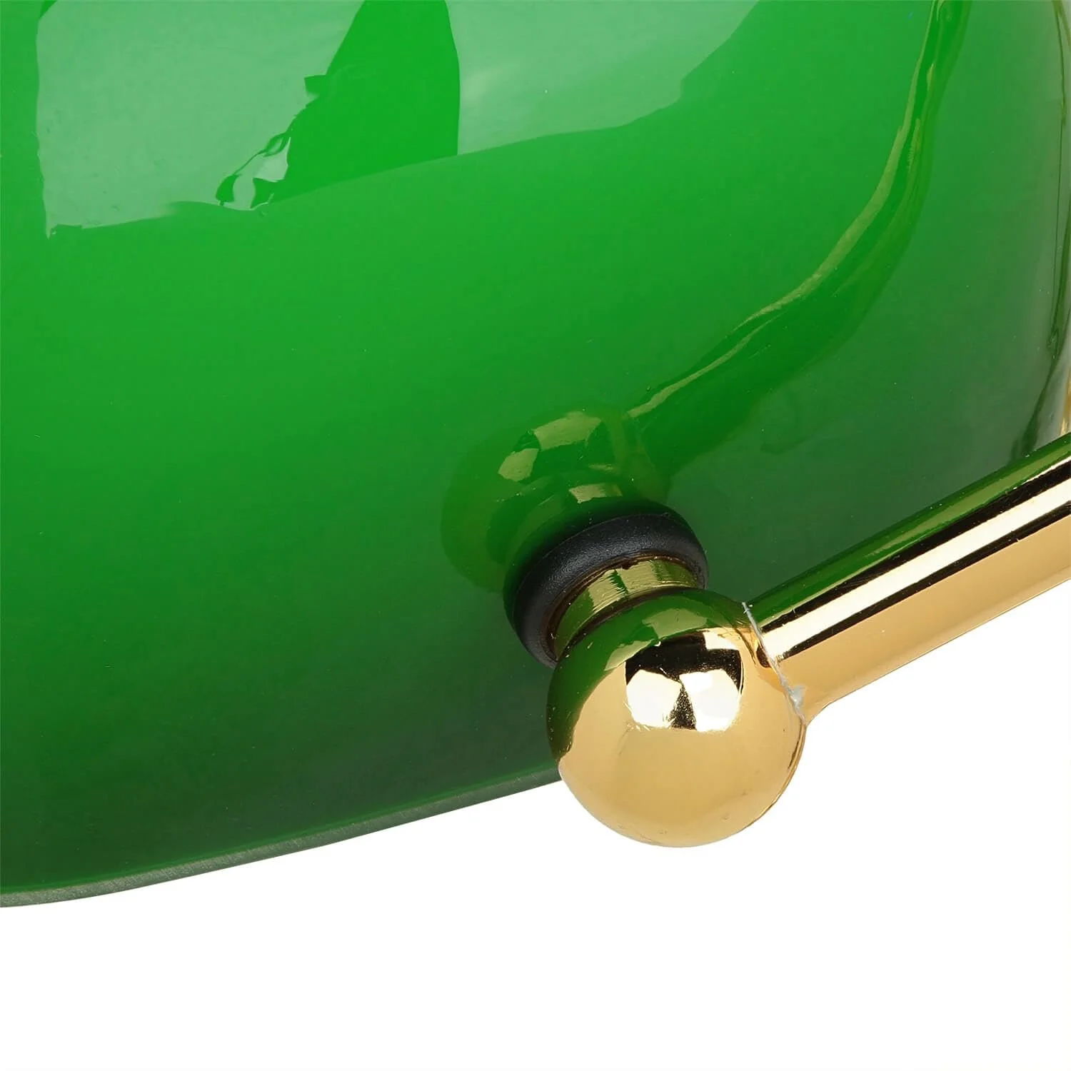 Настільна лампа Licht-Erlebnisse Banker Lamp латунь скло 47 см E27 24 карати позолота шнуровий вимикач Золотисто-зелений, фото №6