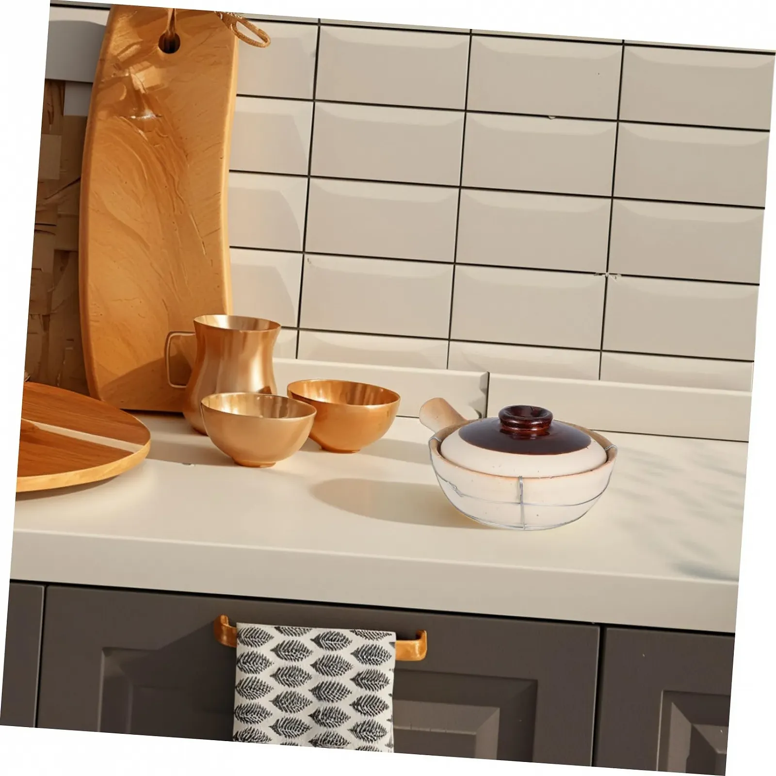 Керамічний Ківш VALICLUD традиційний глиняний для рису та супів Термостійкий, фото №4