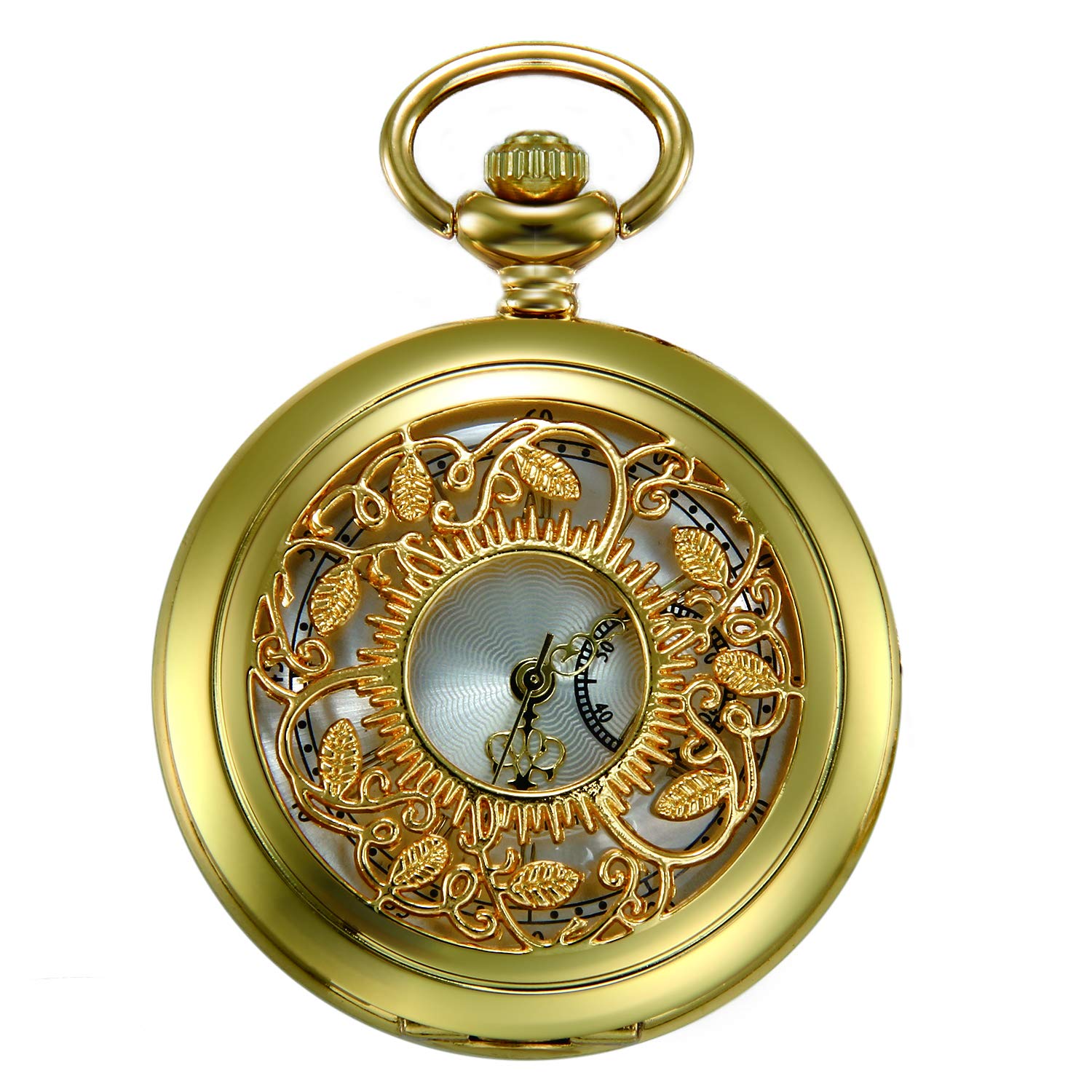 Карманные часы JewelryWe подарок на День отца Analogue Quartz Мужские ретро Королевская флеш / Компас / Цветы / Колокол / Мотоцикл с подвеской цепочки бронзовый подарок для мужчин, фото №1