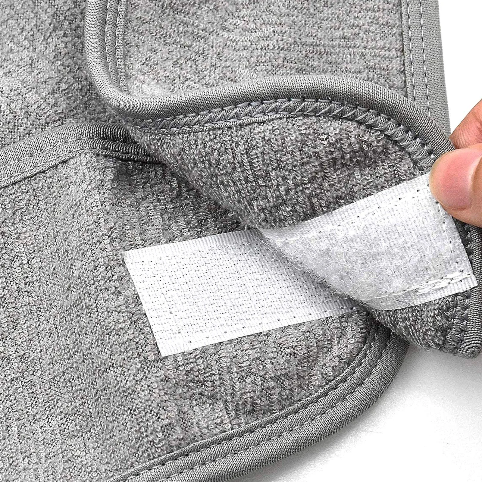 Пов'язка на голову Сіра для макіяжу, для вмивання обличчя, косметична, фото №5