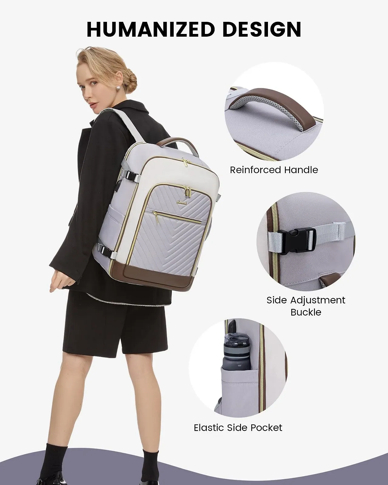 Рюкзак дорожній LOVEVOOK Travel Hand Luggage 17.3 дюйми Водонепроникний Жіночий Великий Чорний, фото №7 Рюкзак дорожній LOVEVOOK Travel Hand Luggage 17.3 дюйми Водонепроникний Жіночий Великий Чорний, фото №7