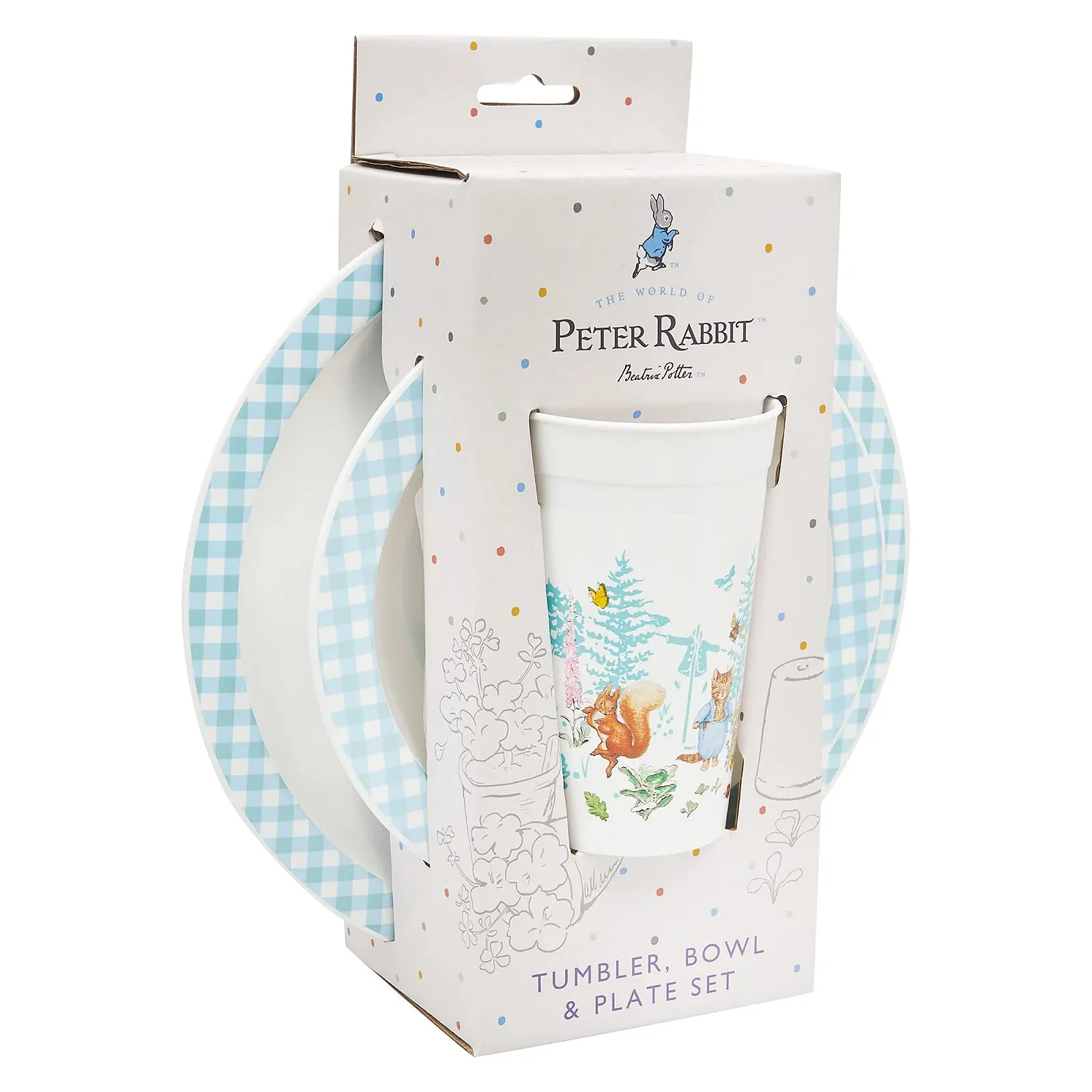 Набор детской посуды Peter Rabbit 3 предмета, многоразовые, сине-белый, фото №8