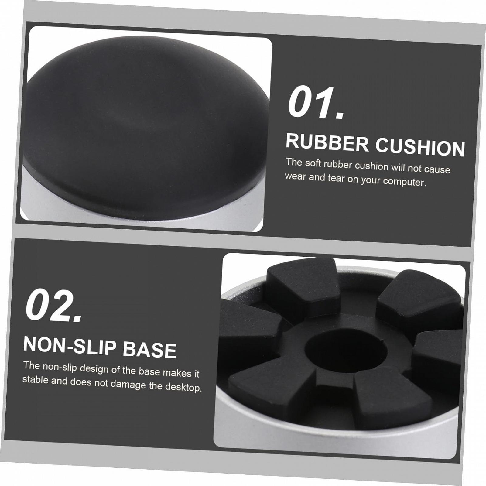 Подставка для ноутбука с вентиляцией. Эргономичный угол наклона. Портативная подставка из устойчивого к царапинам материала. Мини-возвышение для офиса и дома. Черная подставка для ноутбука., фото №3