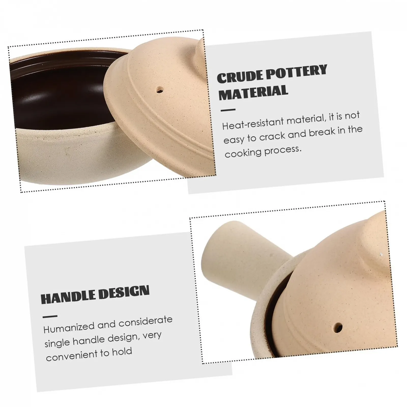 Ківш для супу Керамічний з кришкою та ручкою Термостійкий, фото №2