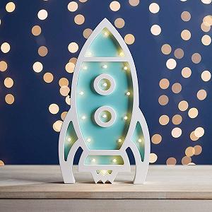 Светильник Lights4fun LED Деревянный Ракета Таймер Теплый белый Батарейный - Фото 1