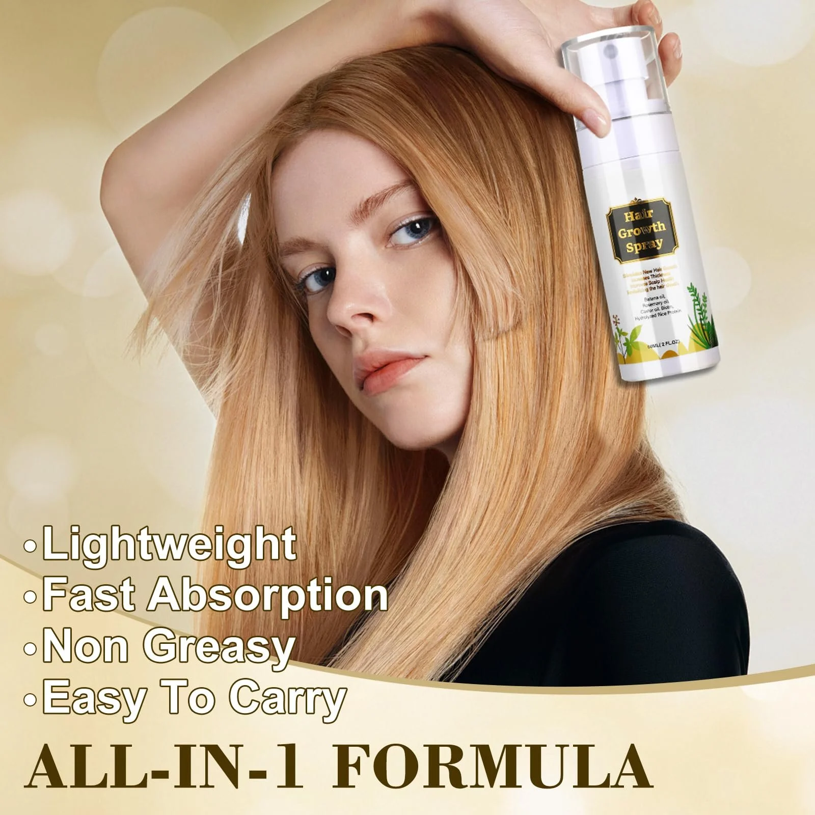 Олія-спрей Натуральна для прискорення росту волосся з олією батана, фото №7