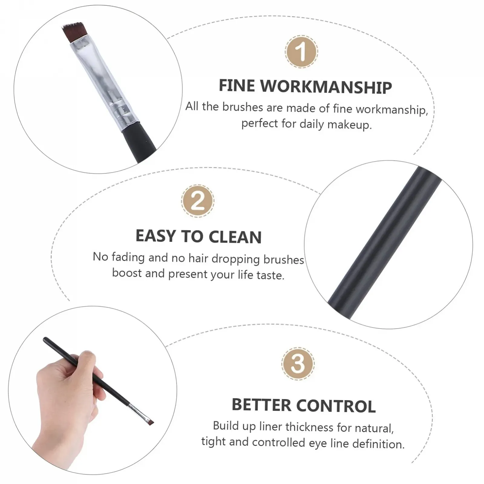 Пензлі для брів minkissy, 36 штук, аплікатори, фото №4