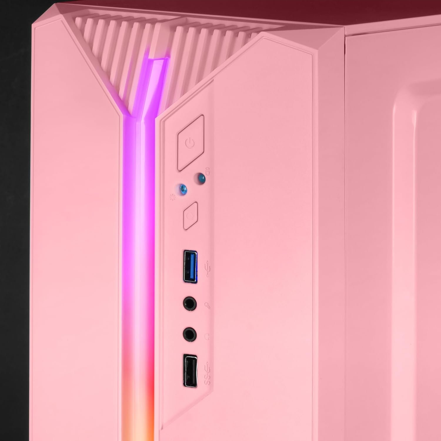 Корпус Mars Gaming MC-S1 / без БЖ / Micro-ATX / Mini-ITX / 1x80mm FRGB / Рожевий, фото №8