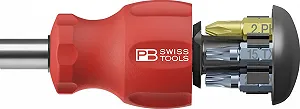 Викрутка з тримачем біт PB Swiss Tools PB 8453 з висувним магазином, 6 прецизійних біт C6 шліц/Phillips/Torx та магнітний тримач - Фото 1