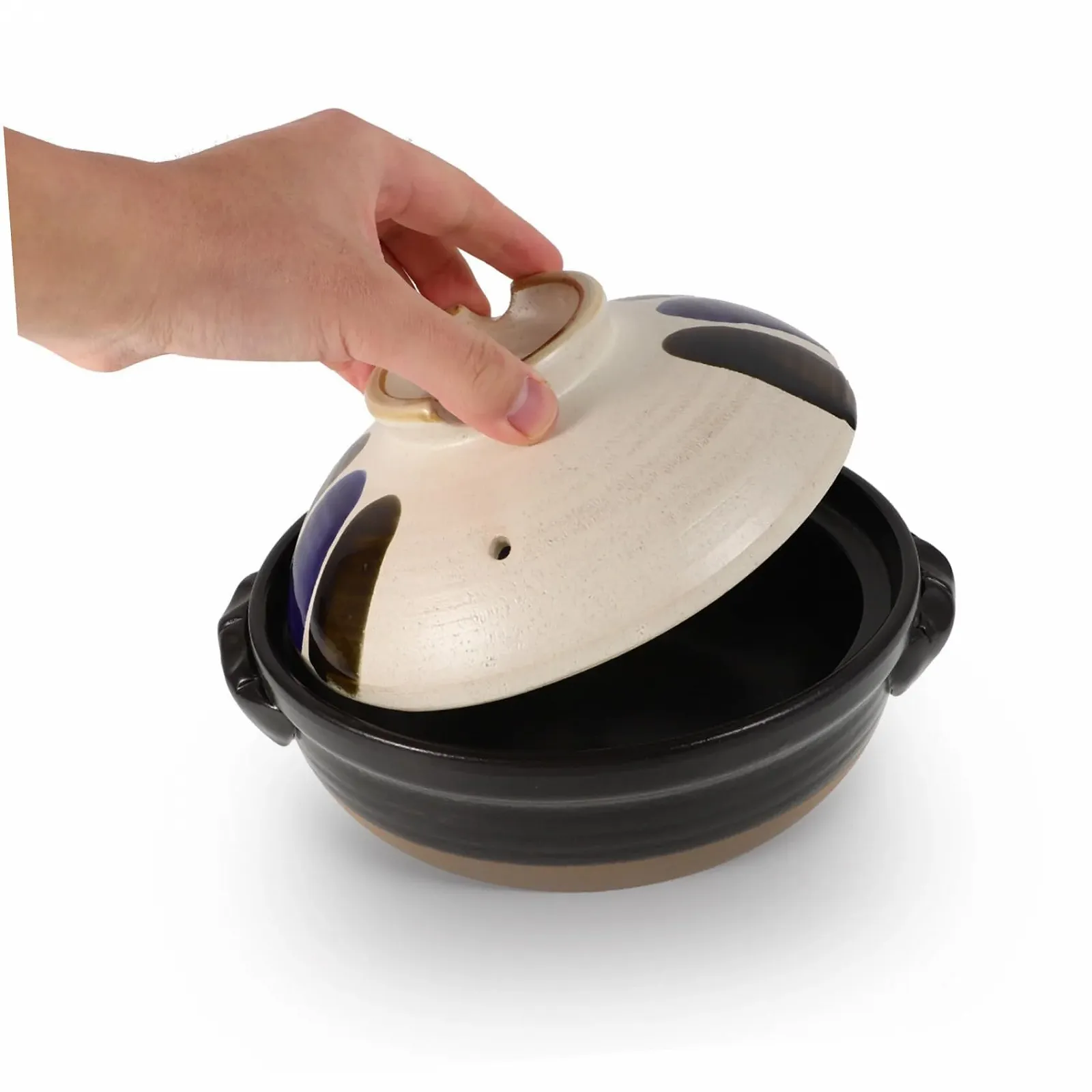 Кастрюля VALICLUD Керамическая Японский стиль Жаропрочная с крышкой 2 ручки, фото №7