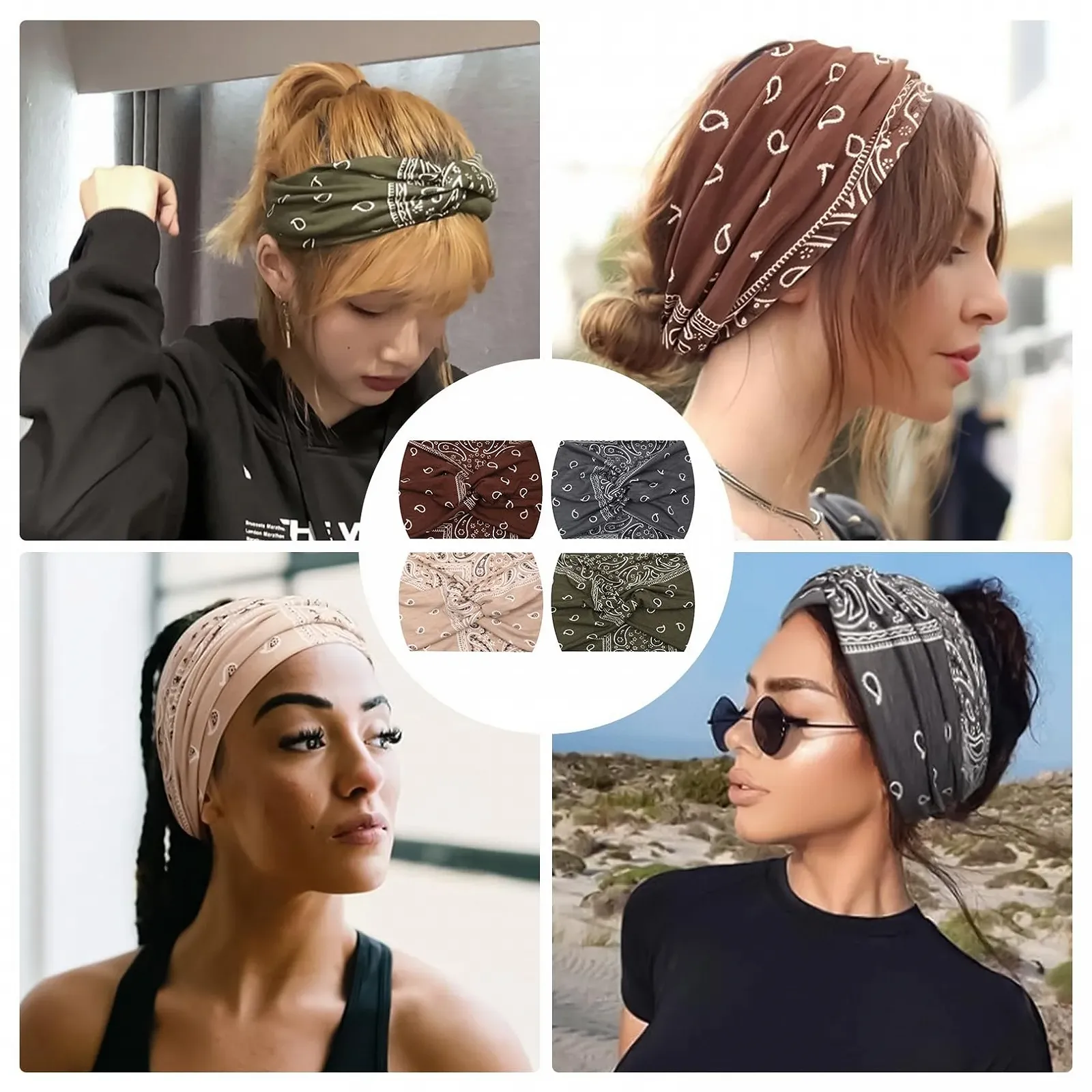 Пов'язка на голову Жіноча літня в стилі бохо, еластична, фото №7 Пов'язка на голову Жіноча літня в стилі бохо, еластична, фото №7