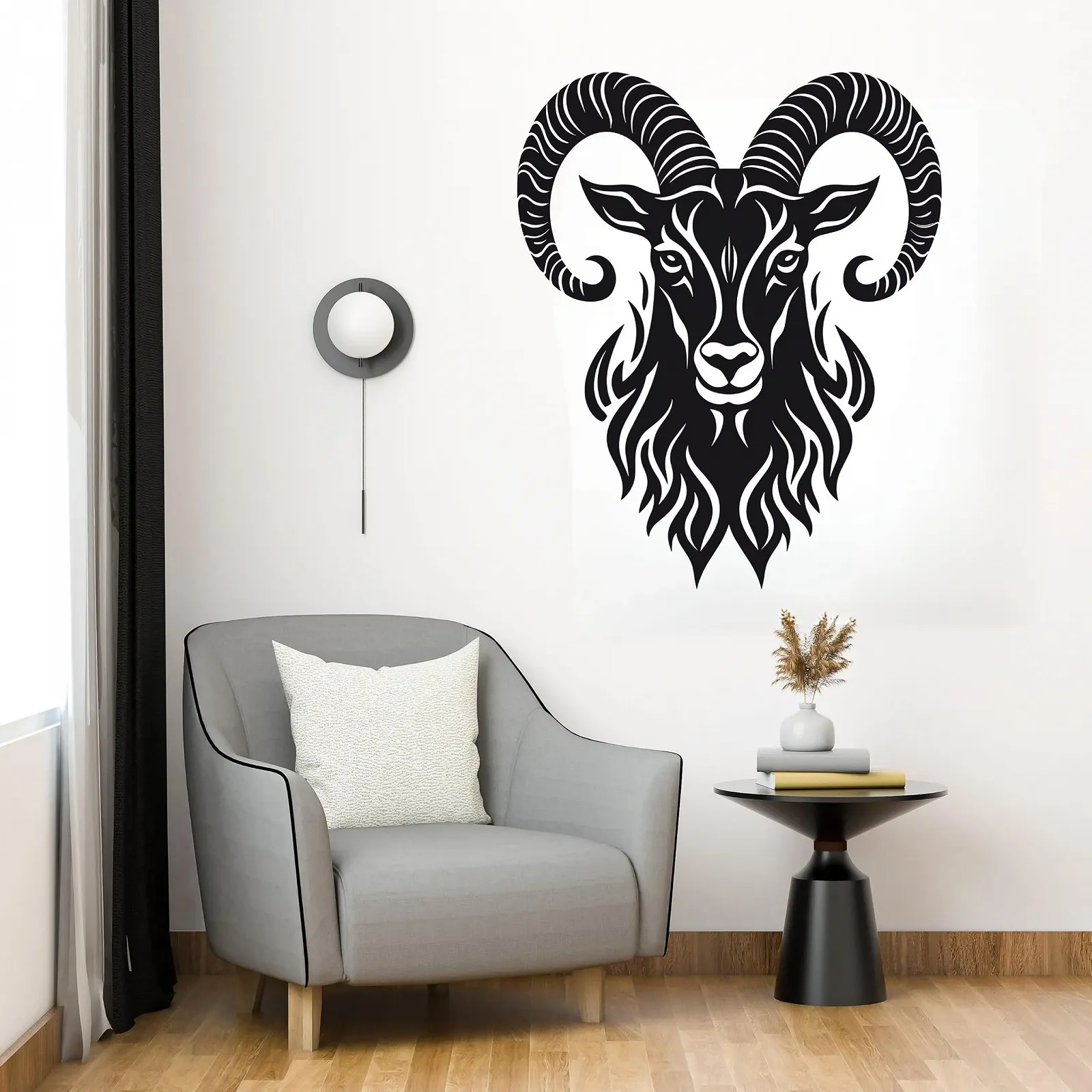 Наклейка на стіну Stylized Aries Head 31 x 31 см, фото №8