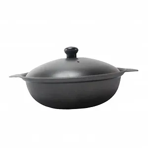 Кастрюля для риса чугунная с крышкой глазурованная поверхность равномерное распределение тепла энергосберегающая - Фото 1