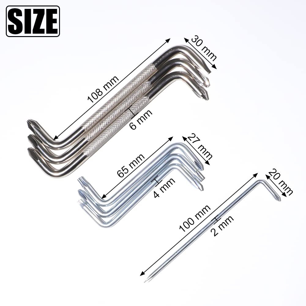 Набір викруток Mulaibdin 6 шт Offset PH0/PH1/PH2/T20/T25 Головка з магнітним Z-подібним приводом з Phillips і плоскою головкою, фото №3 Набір викруток Mulaibdin 6 шт Offset PH0/PH1/PH2/T20/T25 Головка з магнітним Z-подібним приводом з Phillips і плоскою головкою, фото №3