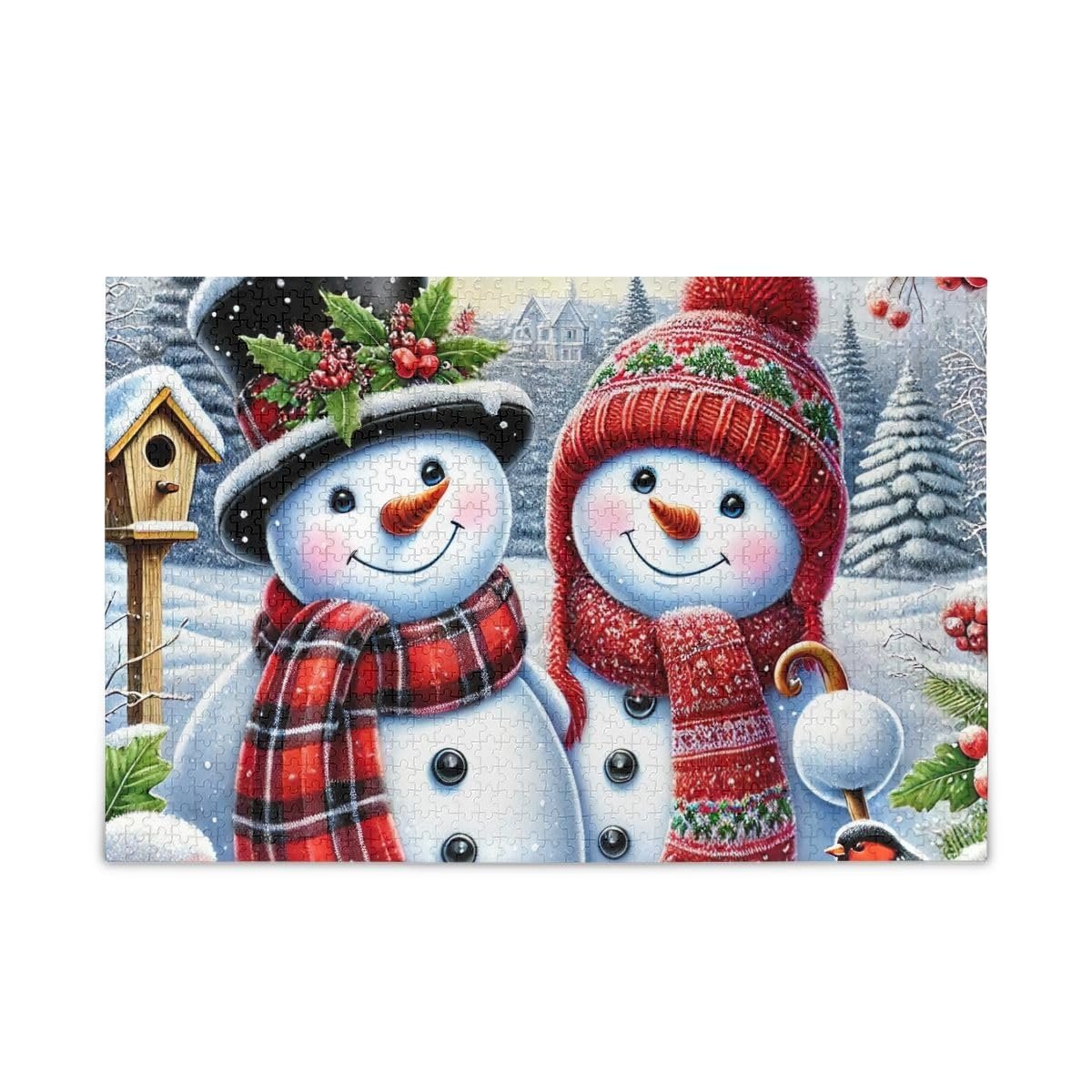Пазл Зимний рождественский снеговик 500 деталей 2 мм, фото №1