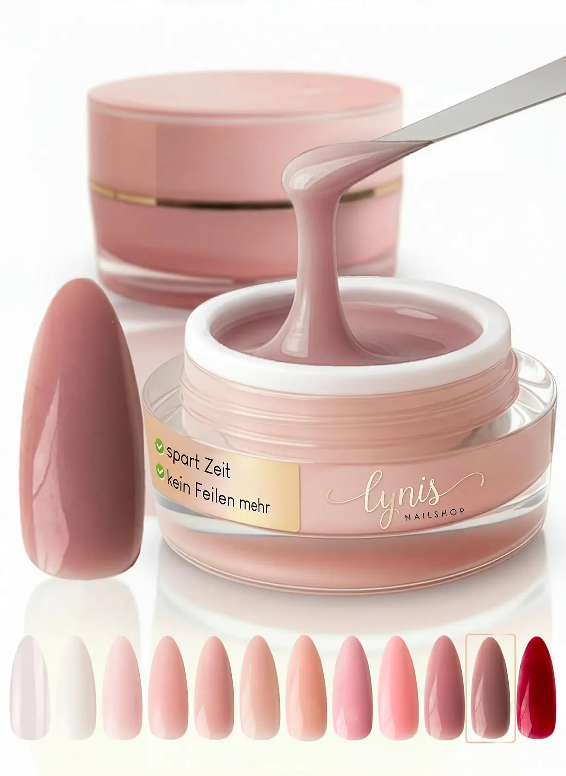 Гель-билдер Lynis-Nailshop.de No File 15 мл самовыравнивающийся UV/LED Nature Skin Sheer Rose, фото №1