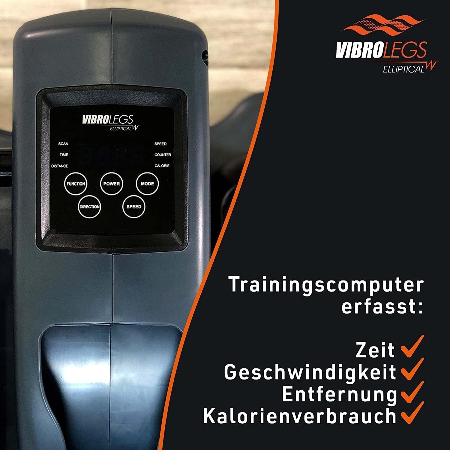 Велотренажер Mediashop Vibro Legs Elliptical Black, фото №5