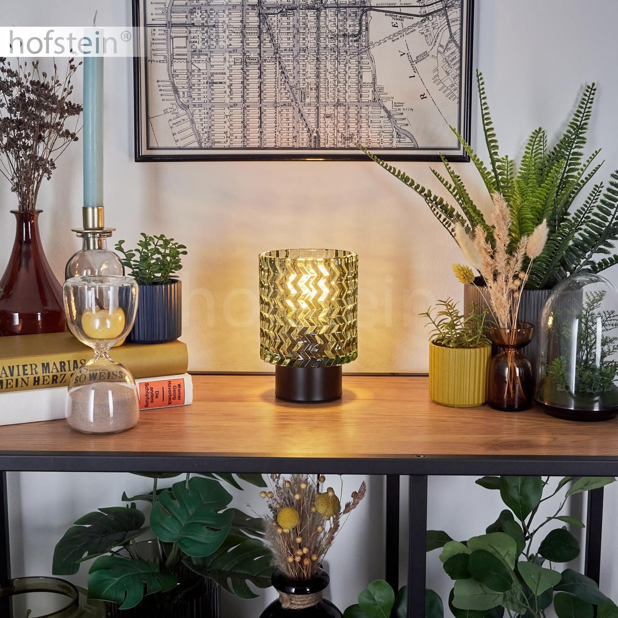 Настільна лампа Falgorosa Modern Vintage / Retro Design Метал / Скло Ø11 см E27 Чорний / Зелений, фото №8