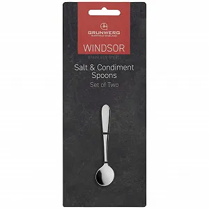 Ложка для соли Windsor Набор 2 шт 18/0 нержавеющая сталь в упаковке полированная, серебряная synthetic.ua - Фото 1