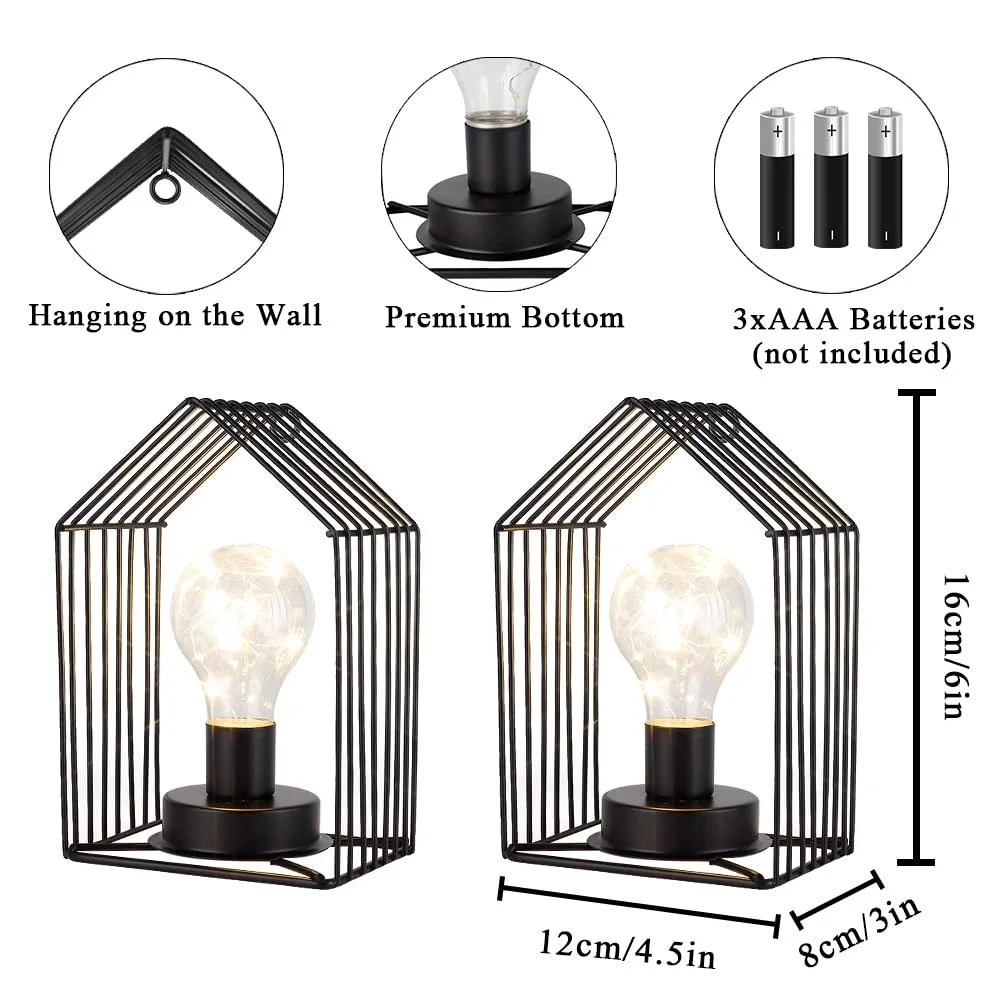 Настільна лампа JHY DESIGN Vintage 16 см Таймер 6 годин Чорна вежа (2 шт), фото №4