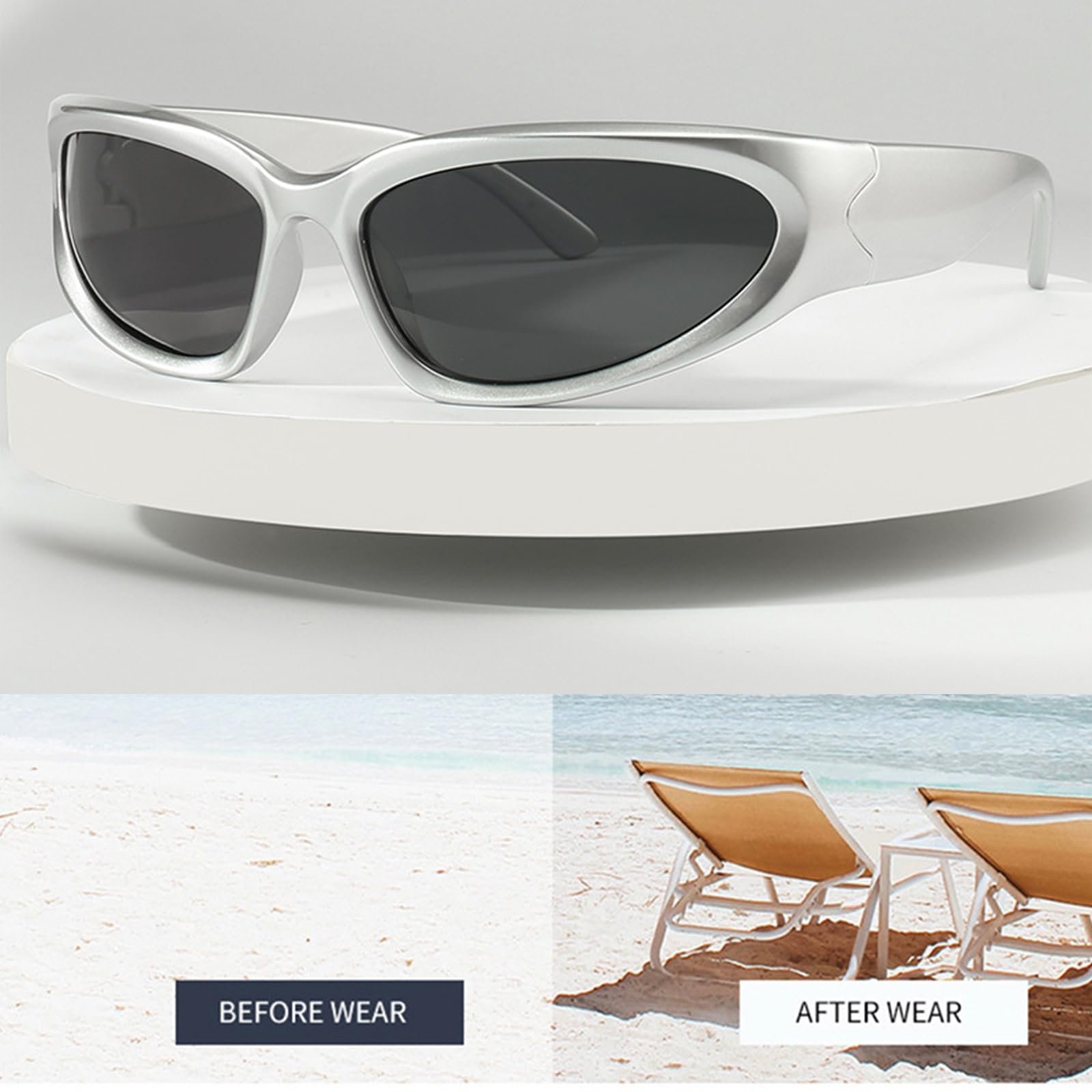 Солнцезащитные очки FOSDICK, 3 шт., Y2k, футуристические, легкие, обертывающие UV400, поляризованные спортивные, фото №6 Солнцезащитные очки FOSDICK, 3 шт., Y2k, футуристические, легкие, обертывающие UV400, поляризованные спортивные, фото №6