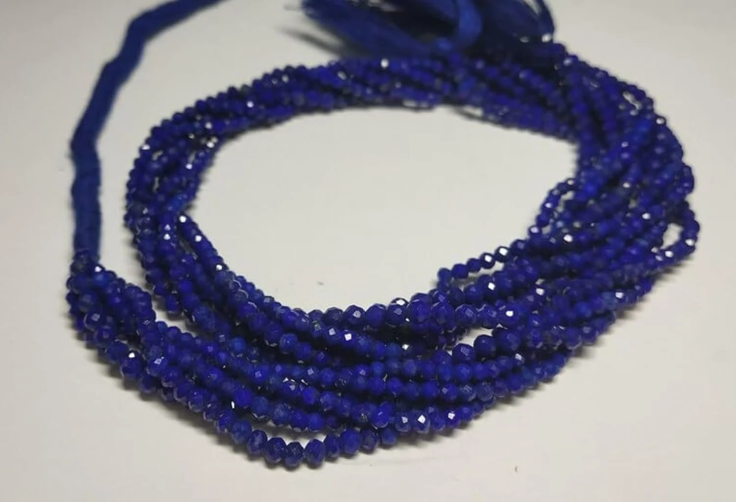 Бусины Лазурит Натуральный AAA Микро Rondella Ограненные 2 мм - 2.5 мм, нить 33 см, для ожерелья, браслета, фото №1