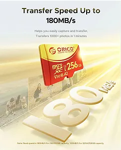 Карта памяти Orico 256Gb microSDXC UHS-I U3 V30 A2 4K synthetic.ua - Фото 1