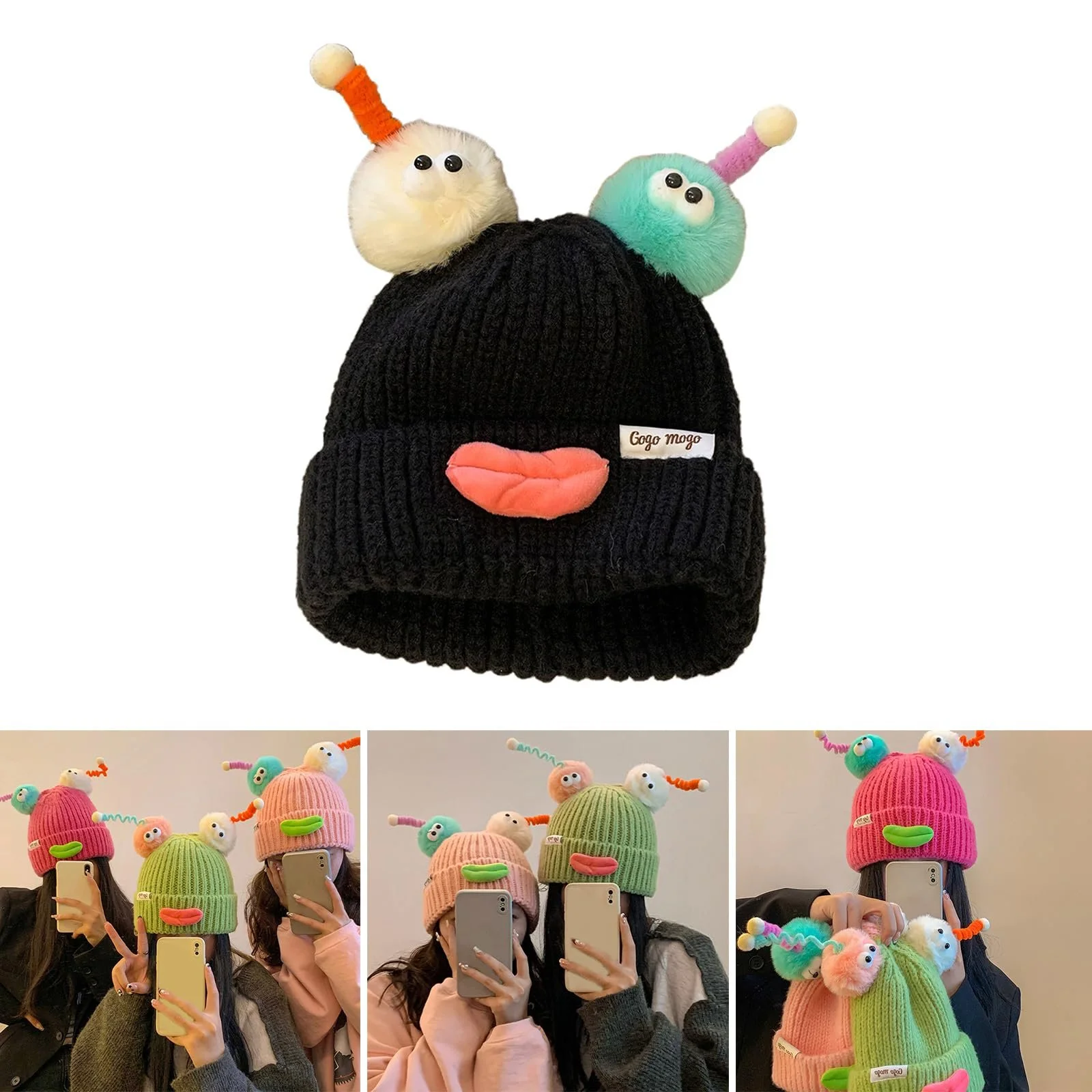 В'язана шапка Ldabrye Cartoon, м'яка, фото №2 В'язана шапка Ldabrye Cartoon, м'яка, фото №2