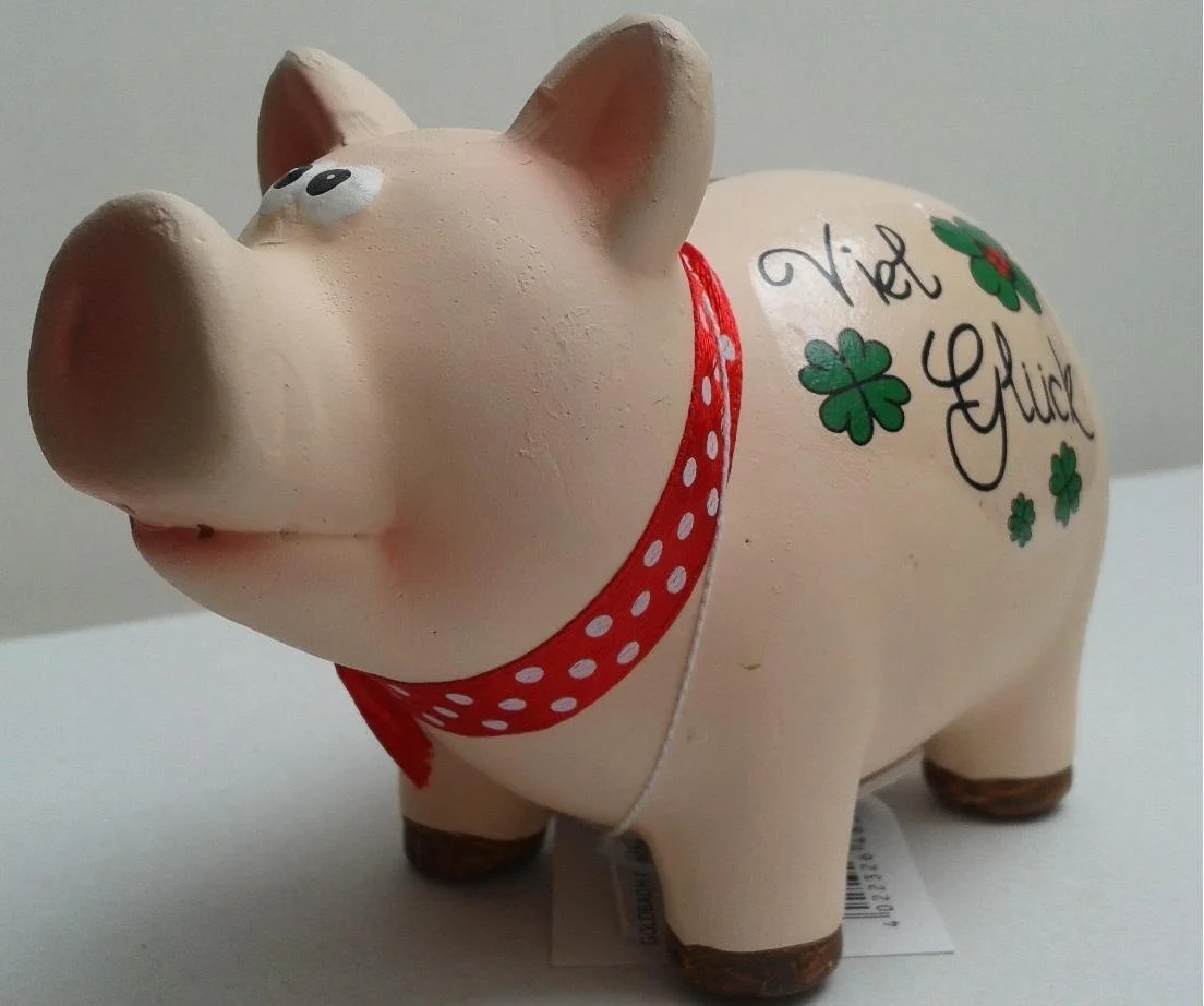 Скарбничка-свиня Good Luck Глиняна, фото №2