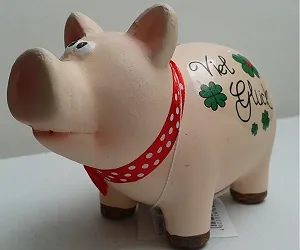 Скарбничка-свиня Good Luck Глиняна synthetic.ua - Фото 1
